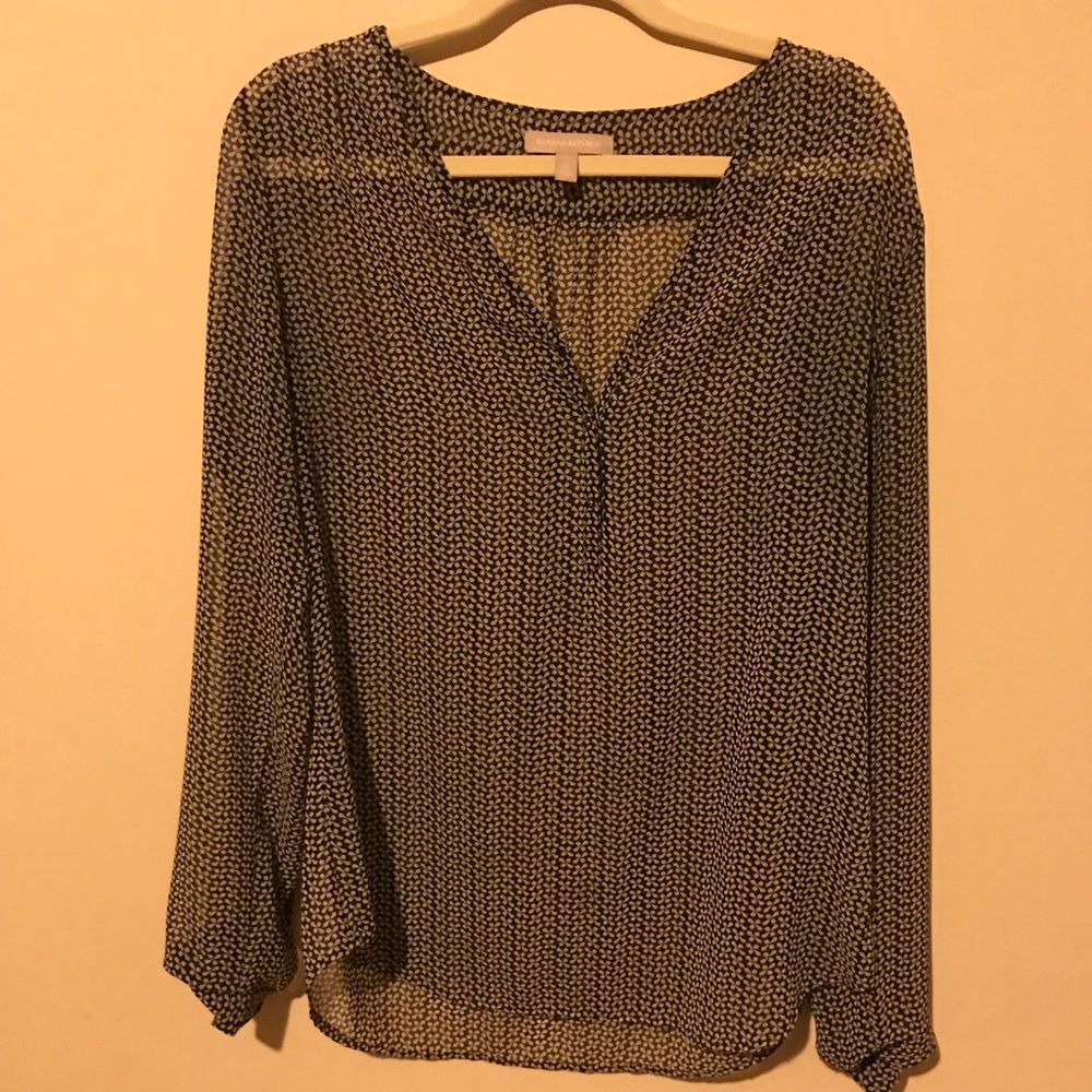 Banana Republic Tunic Top - Black and white print